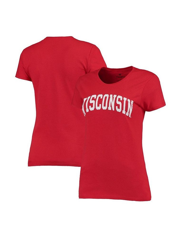 Women's Branded Red Wisconsin Badgers Basic Arch T-shirt Red $14.74 Tops