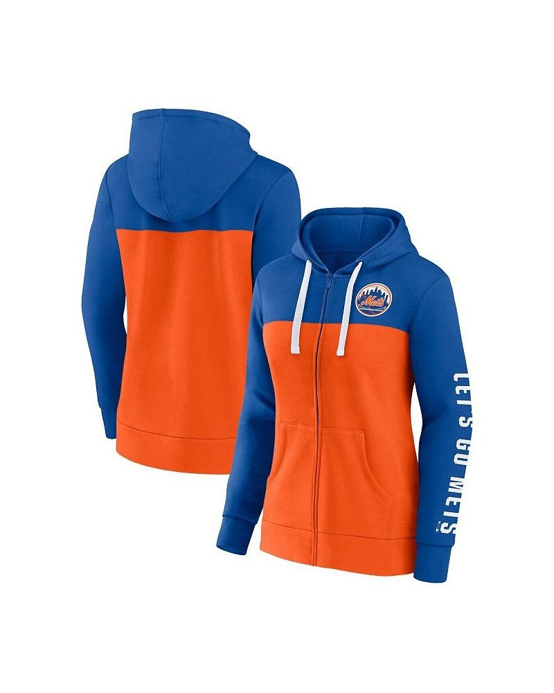 Women's Branded Royal Orange New York Mets Take The Field Colorblocked Hoodie Full-Zip Jacket Royal, Orange $40.00 Jackets