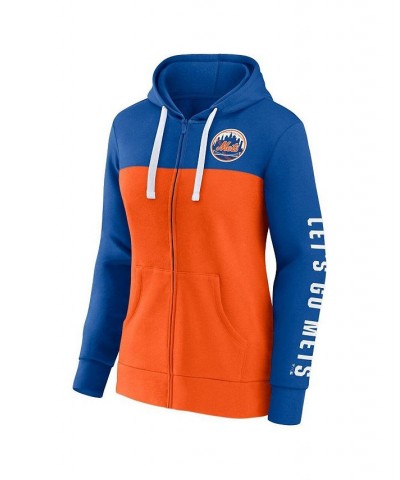 Women's Branded Royal Orange New York Mets Take The Field Colorblocked Hoodie Full-Zip Jacket Royal, Orange $40.00 Jackets