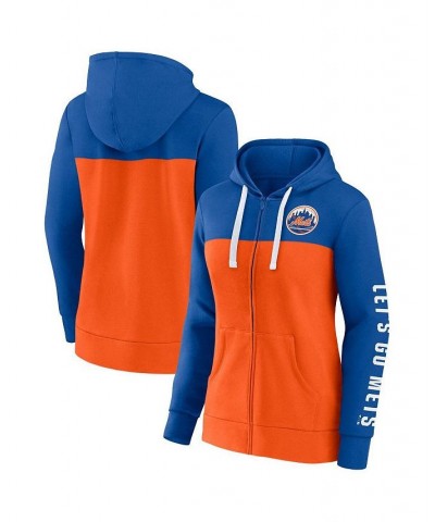 Women's Branded Royal Orange New York Mets Take The Field Colorblocked Hoodie Full-Zip Jacket Royal, Orange $40.00 Jackets