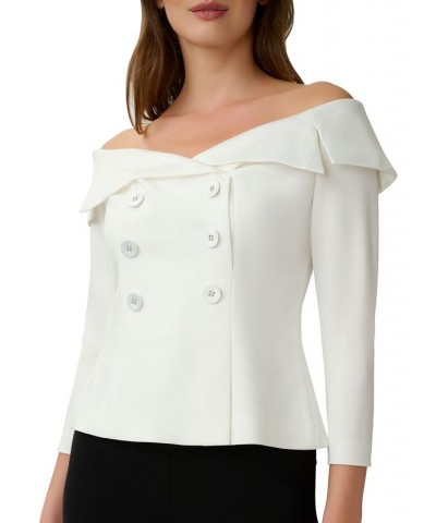 Women's Off-The-Shoulder Top Ivory $61.16 Tops