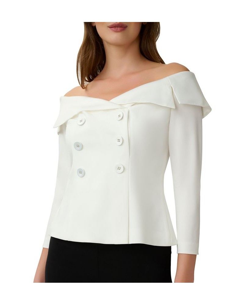 Women's Off-The-Shoulder Top Ivory $61.16 Tops