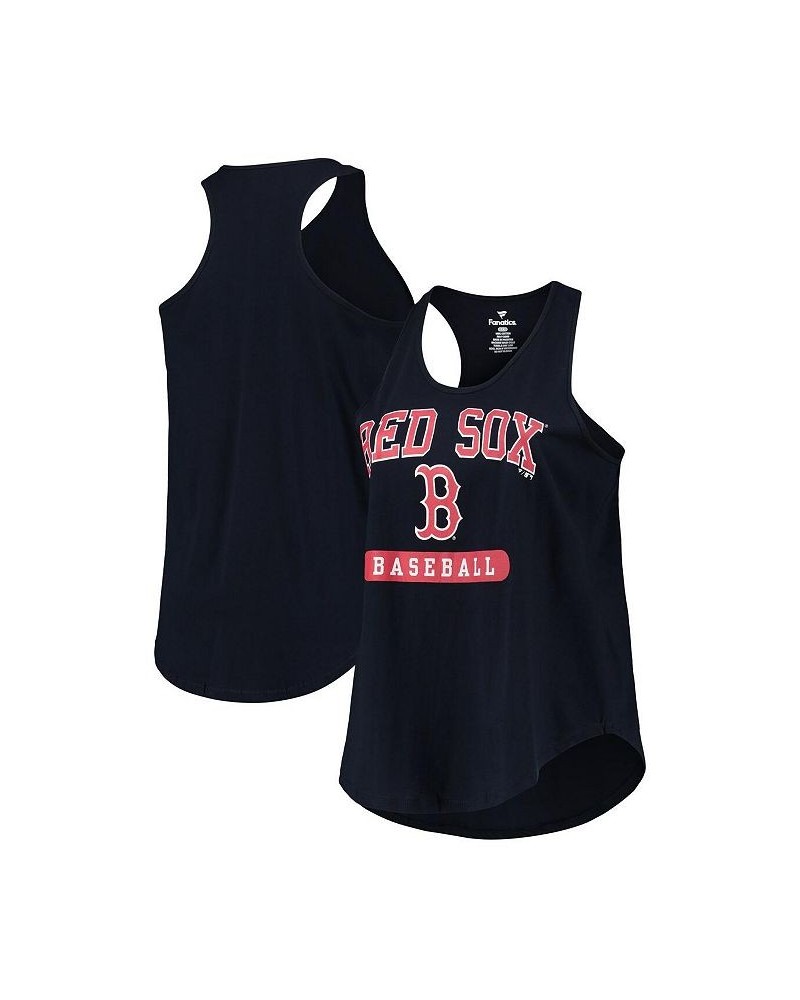 Women's Navy Boston Red Sox Plus Size Racerback Tank Top Navy $18.48 Tops