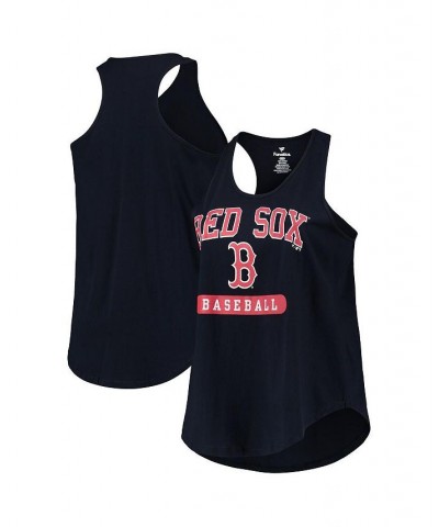 Women's Navy Boston Red Sox Plus Size Racerback Tank Top Navy $18.48 Tops