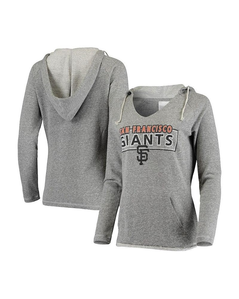 Women's Gray San Francisco Giants Mainstream Tri-Blend Pullover Hoodie Gray $34.30 Sweatshirts