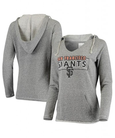 Women's Gray San Francisco Giants Mainstream Tri-Blend Pullover Hoodie Gray $34.30 Sweatshirts