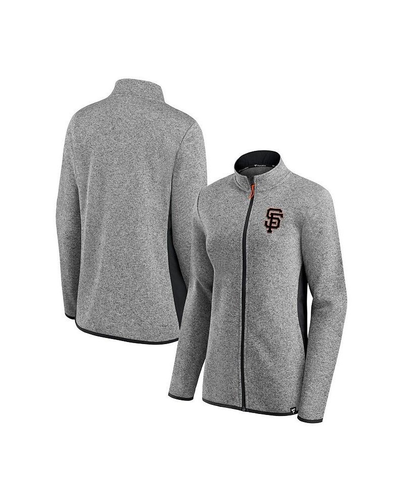 Women's Branded Heathered Charcoal San Francisco Giants Primary Logo Fleece Full-Zip Jacket Heathered Charcoal $40.50 Jackets