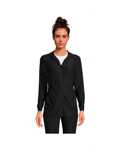 Women's Petite Soft Performance Full Zip Hoodie Black $42.30 Sweatshirts