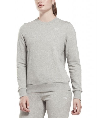 Women's Identity Crewneck Small-Logo French Terry Sweatshirt Gray $18.81 Tops