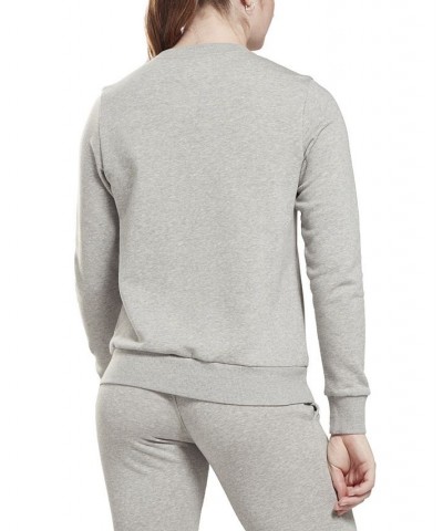 Women's Identity Crewneck Small-Logo French Terry Sweatshirt Gray $18.81 Tops