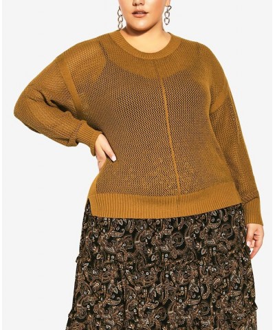 Trendy Plus Size Amelia Jumper Sweater Yellow $40.05 Sweaters