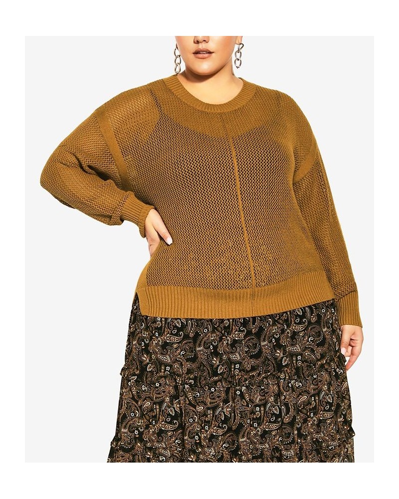 Trendy Plus Size Amelia Jumper Sweater Yellow $40.05 Sweaters