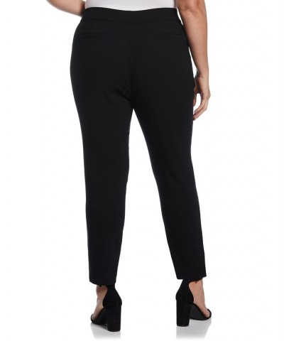 Plus Size Supreme Stretch Twill Slim Pull-On Ankle Pants Black $40.33 Pants