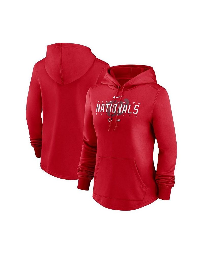 Women's Red Washington Nationals Authentic Collection Pregame Performance Pullover Hoodie Red $42.75 Sweatshirts