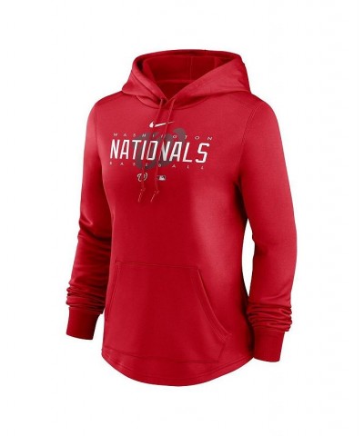 Women's Red Washington Nationals Authentic Collection Pregame Performance Pullover Hoodie Red $42.75 Sweatshirts