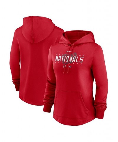 Women's Red Washington Nationals Authentic Collection Pregame Performance Pullover Hoodie Red $42.75 Sweatshirts