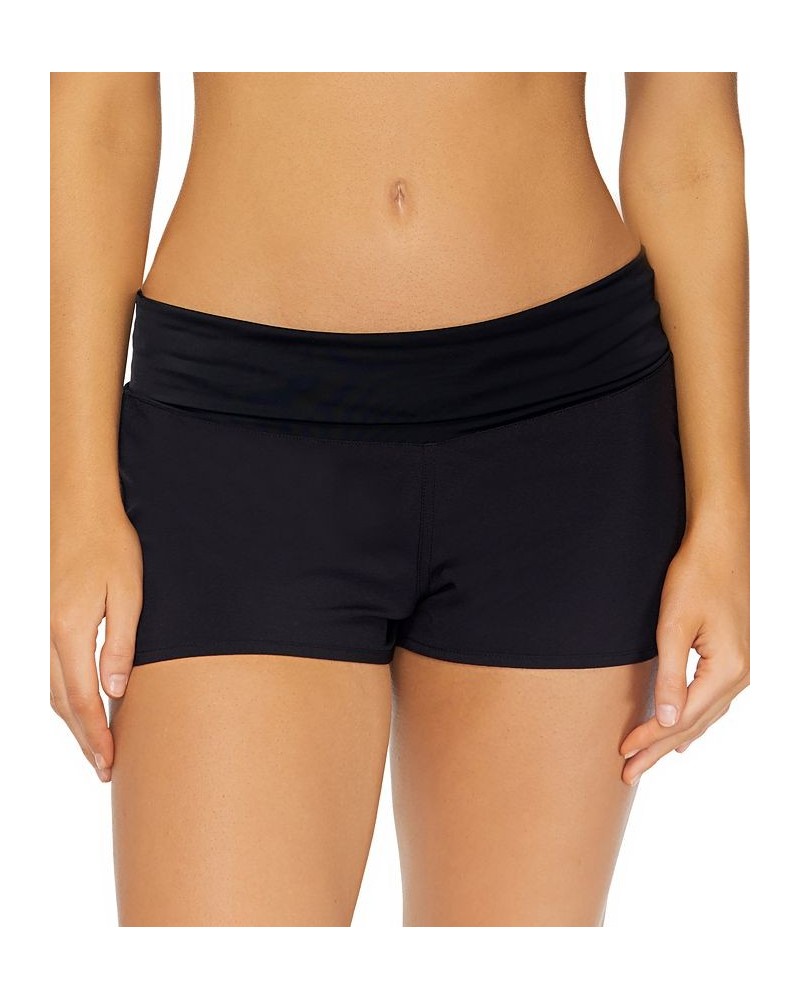 Juniors' Long-sleeve Rashguard & Hipster Bikini Bottoms Black $24.60 Swimsuits