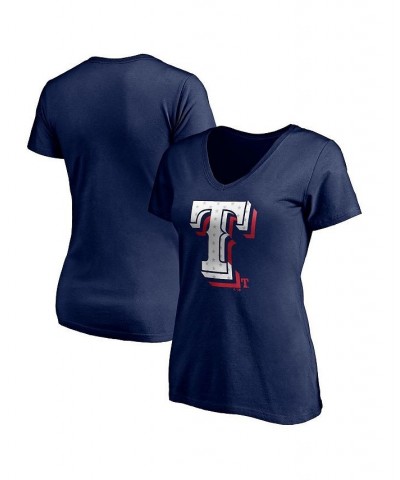 Women's Navy Texas Rangers Red White & Team V-Neck T-shirt Navy $16.00 Tops