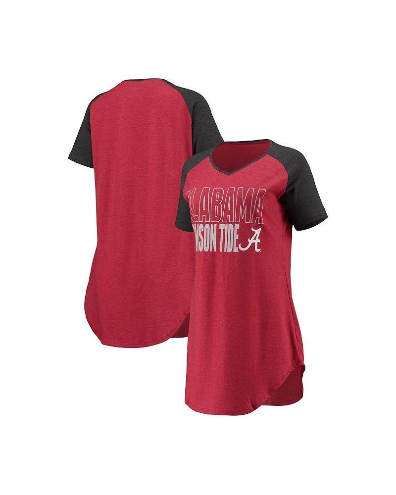 Women's Crimson Charcoal Alabama Crimson Tide Raglan V-Neck Nightshirt Crimson, Charcoal $22.00 Pajama