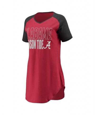 Women's Crimson Charcoal Alabama Crimson Tide Raglan V-Neck Nightshirt Crimson, Charcoal $22.00 Pajama