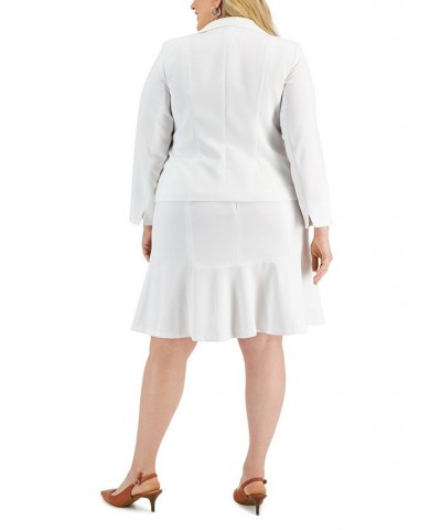 Plus Size Crepe Flared Skirt Suit White $83.30 Suits