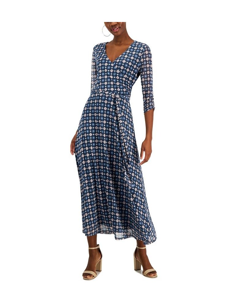 Petite Print Faux-Wrap Maxi Dress Geo Moonlight $22.99 Dresses