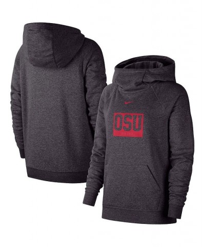 Women's Charcoal Ohio State Buckeyes Essential Funnel Neck Raglan Pullover Hoodie Charcoal $49.49 Sweatshirts