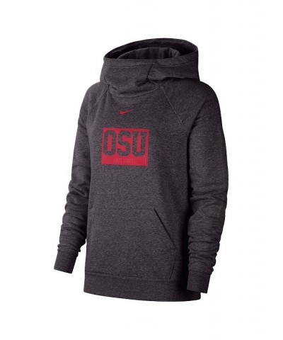 Women's Charcoal Ohio State Buckeyes Essential Funnel Neck Raglan Pullover Hoodie Charcoal $49.49 Sweatshirts