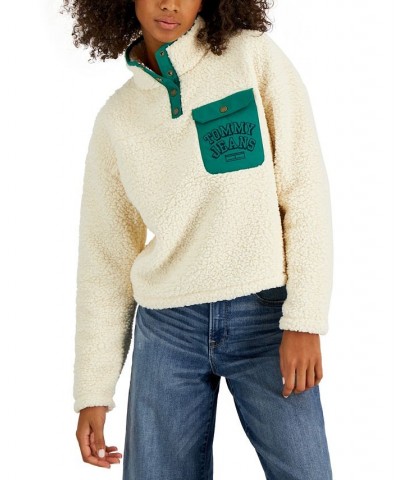 Women's Quarter-Snap Sherpa Pullover White $29.72 Sweatshirts