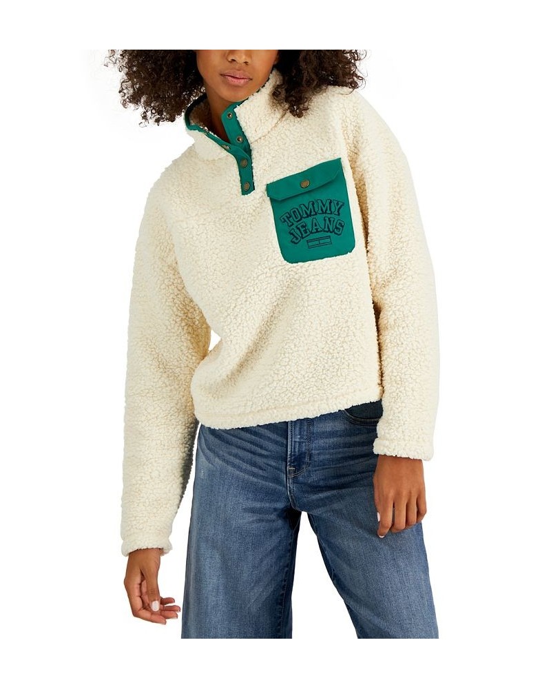 Women's Quarter-Snap Sherpa Pullover White $29.72 Sweatshirts