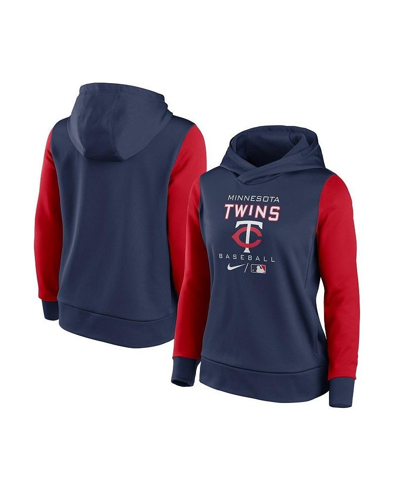 Women's Navy and Red Minnesota Twins Authentic Collection Pullover Hoodie Navy, Red $40.50 Sweatshirts