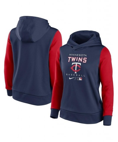 Women's Navy and Red Minnesota Twins Authentic Collection Pullover Hoodie Navy, Red $40.50 Sweatshirts