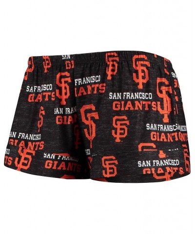 Women's Black San Francisco Giants Zest Allover Print Button-Up Shirt and Shorts Sleep Set Black $33.03 Pajama