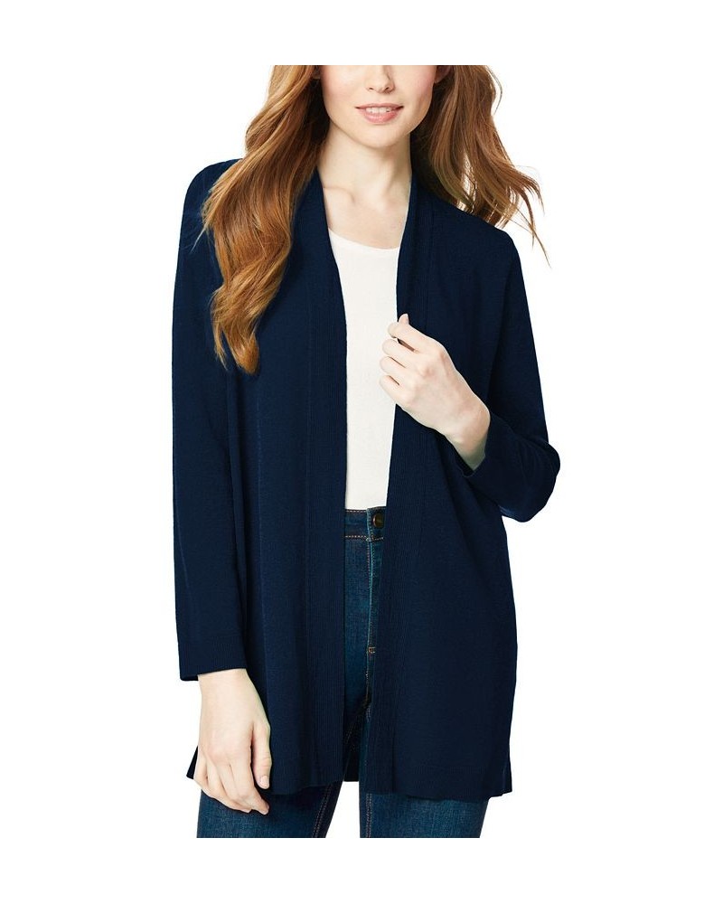 Women's Relaxed V-Neck Open Cardigan Blue $29.57 Sweaters