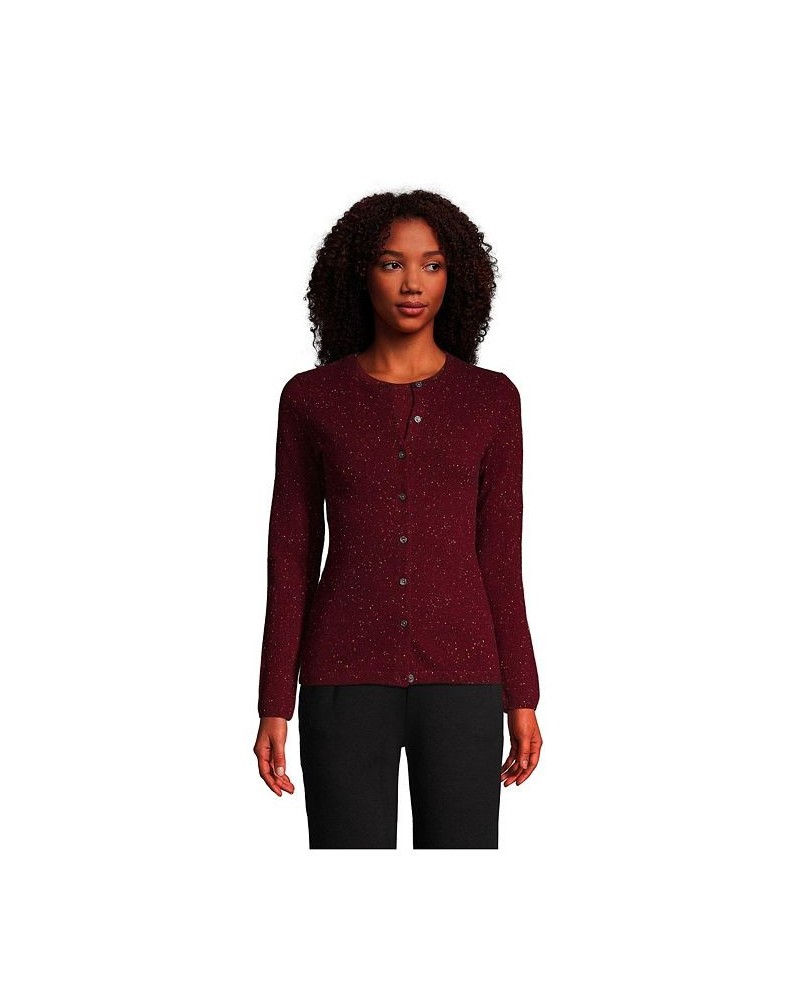 Women's Cashmere Cardigan Sweater Rich burgundy donegal $75.58 Sweaters