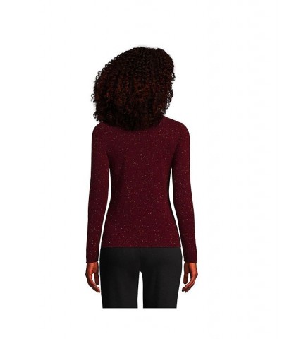 Women's Cashmere Cardigan Sweater Rich burgundy donegal $75.58 Sweaters