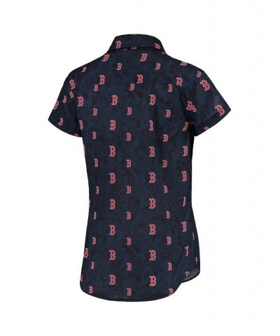 Women's Navy Boston Red Sox Floral Button Up Shirt Navy $40.00 Tops