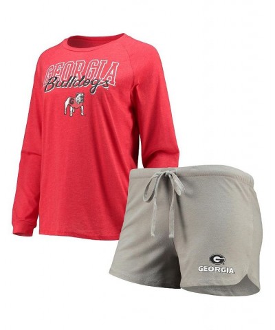 Women's Red Gray Georgia Bulldogs Raglan Long Sleeve T-shirt and Shorts Sleep Set Red, Gray $34.44 Pajama