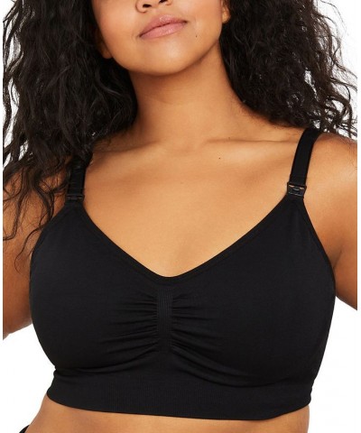 Plus Size Seamless Nursing and Maternity Bra Black $20.40 Bras