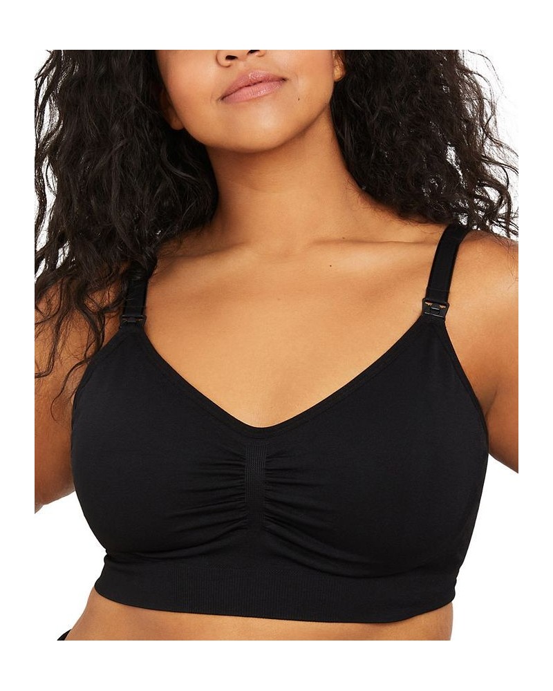 Plus Size Seamless Nursing and Maternity Bra Black $20.40 Bras