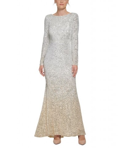 Ombré-Sequinned Gown Gold $77.40 Dresses