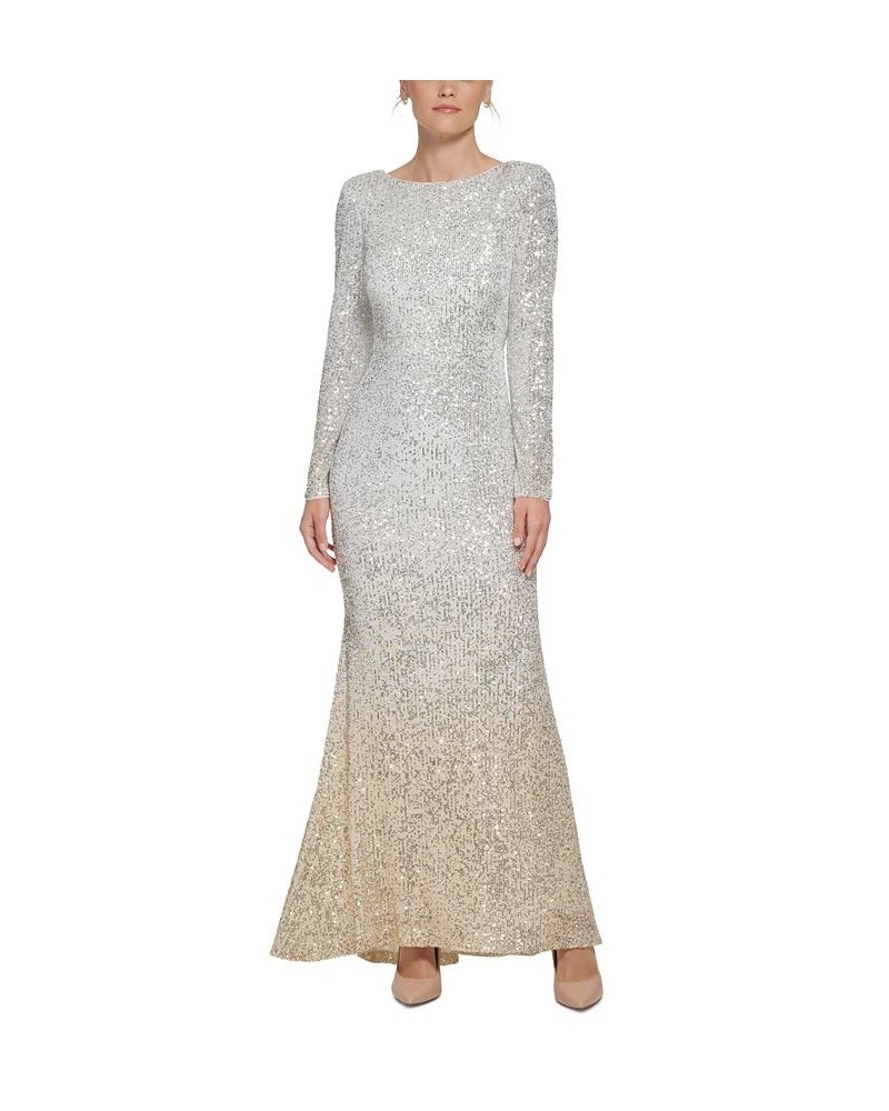 Ombré-Sequinned Gown Gold $77.40 Dresses