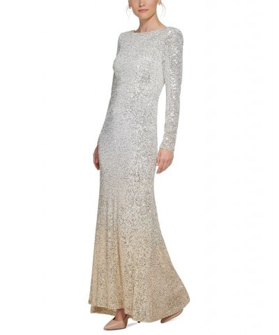 Ombré-Sequinned Gown Gold $77.40 Dresses