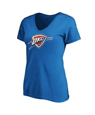 Women's Blue Oklahoma City Thunder Primary Logo Team V-Neck T-Shirt Blue $16.17 Tops