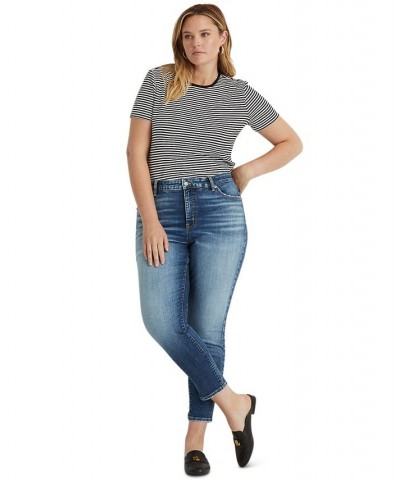 Plus-Size High-Rise Skinny Ankle Jeans Empire Black Wash $40.00 Jeans