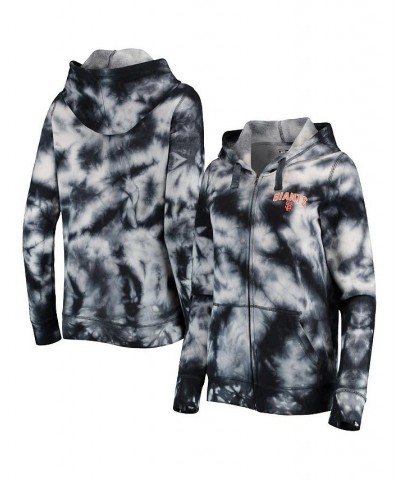 Women's Black San Francisco Giants Tie-Dye Full-Zip Hoodie Black $35.20 Sweatshirts