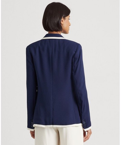 Women's Two-Tone Georgette Blazer Regular & Petite French Navy/mascarpone Cream $82.50 Jackets