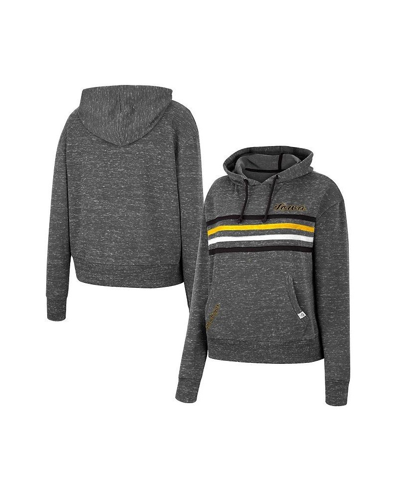 Women's Charcoal Iowa Hawkeyes Backstage Speckled Pullover Hoodie Charcoal $31.02 Sweatshirts