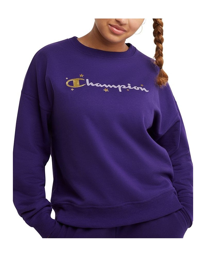 Women's Star Logo Powerblend Crewneck Sweatshirt Purple $25.18 Sweatshirts