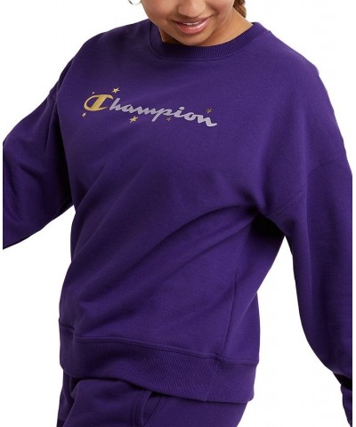 Women's Star Logo Powerblend Crewneck Sweatshirt Purple $25.18 Sweatshirts